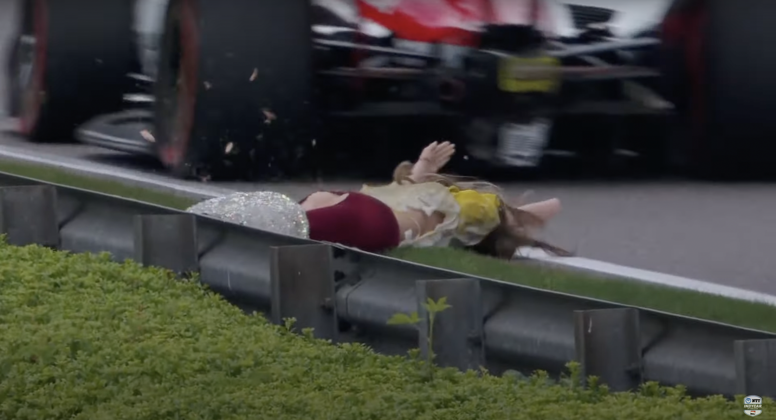 Mannequin by the track at the Barber IndyCar race